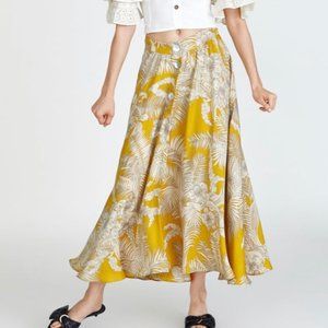 Floral Yellow and White Women's Skirt